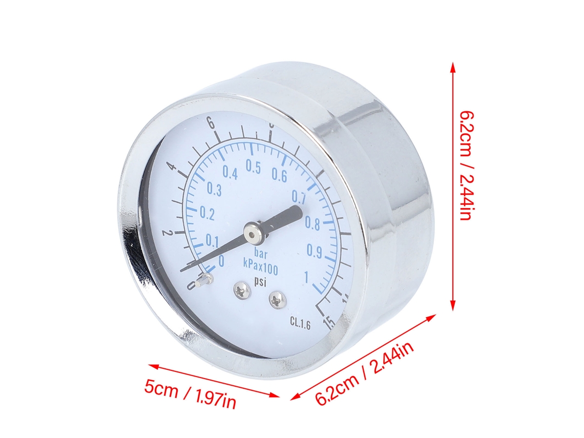 Manómetro Axial Laxiscreed Com Escala Dupla, Adequado Para Ar E Água