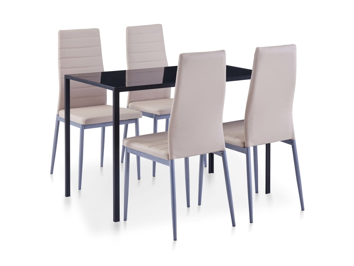 Vidaxl Conjunto De Jantar 5 Pcs Cappuccino