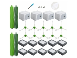 Acessórios De Reposição Para Irobot Roomba I3+ I4+ I6+ I7+ I7 Plus I8+, 4 Sacos De Pó, 10 Filtros, 10 Escovas Laterais, 2 Escovas De Borracha