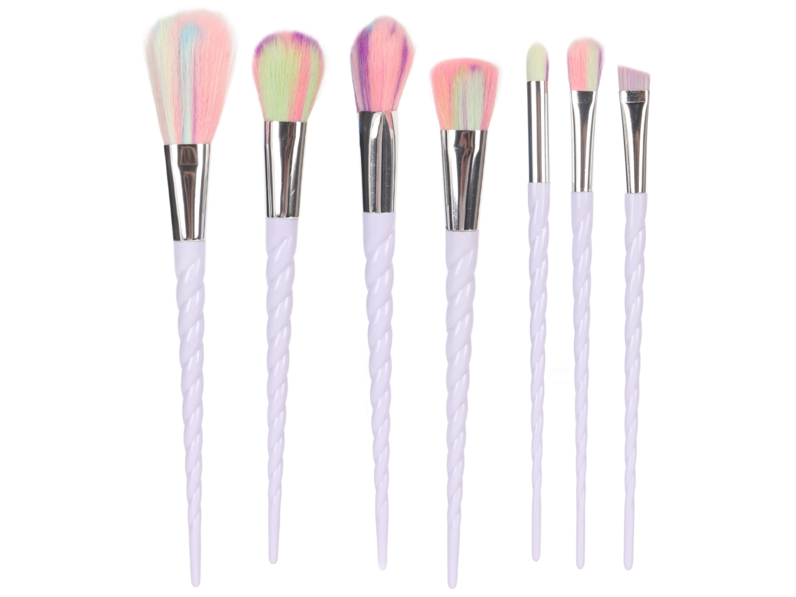 Conjunto De 7 Pincéis De Maquiagem Para Pó Solto, Olhos De Olhos E Blush