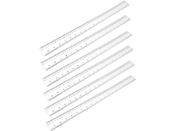 Régua De Plástico Transparente De 50 Cm, Conjunto De 6 Peças, Alta