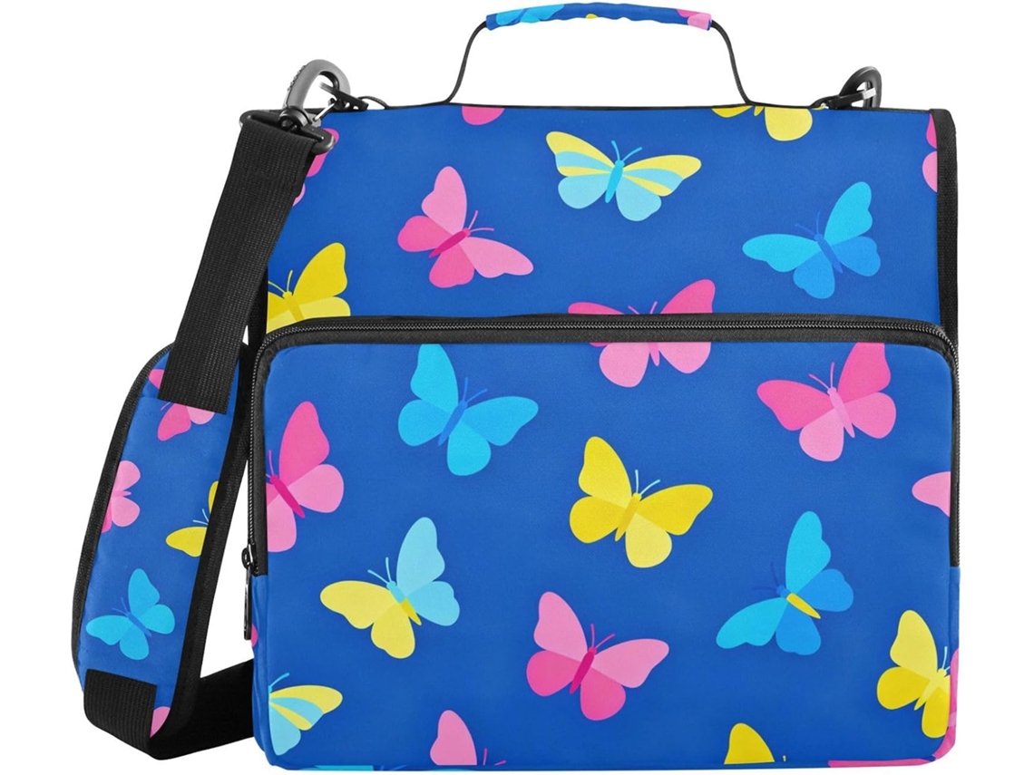 Pasta Organizadora Colorida com 3 Anéis e 1,5 Polegadas com Alça, Fácil de Transportar e Ideal para a Escola