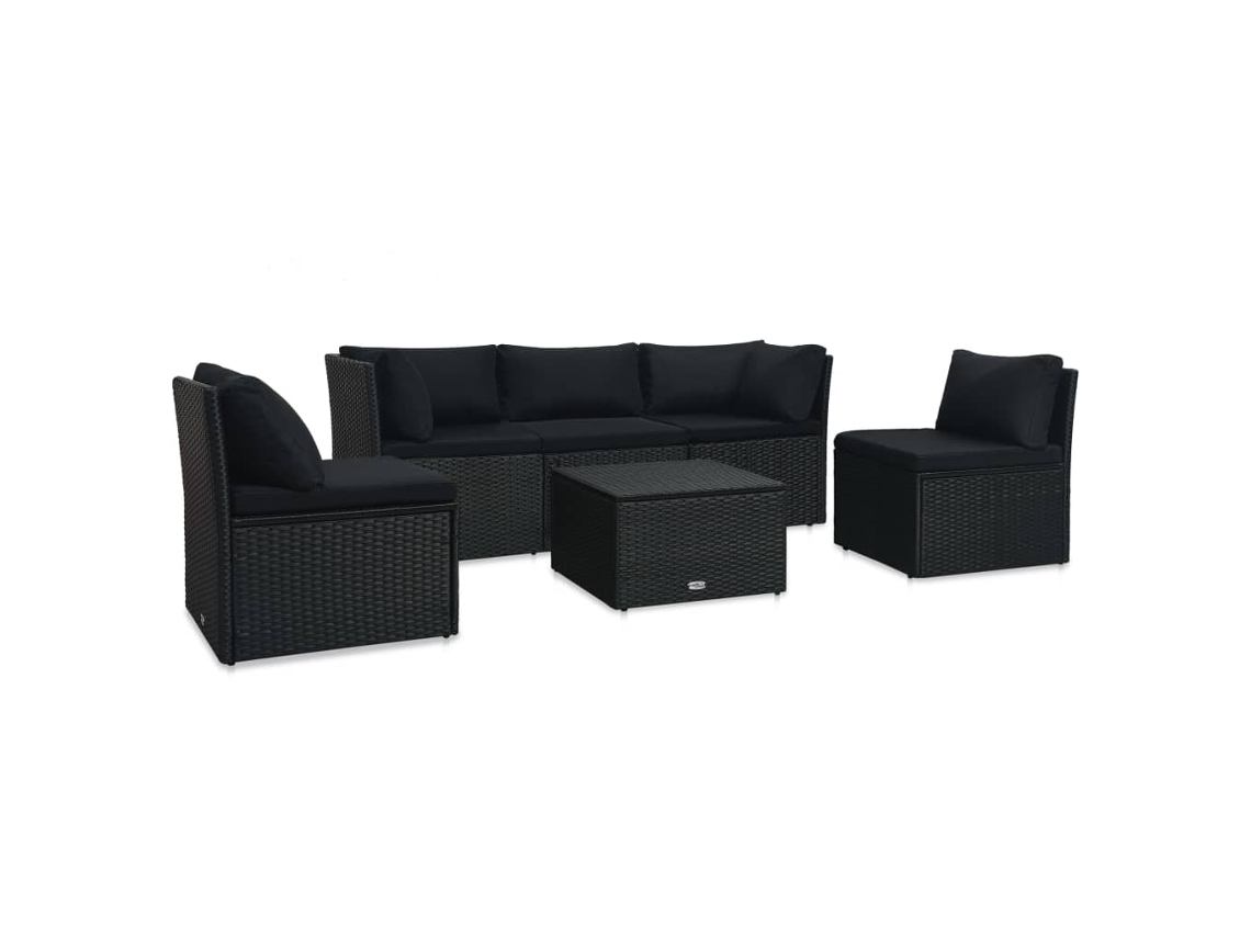 Sofa Set, Sofa Sets Vidaxl Preto Rattan / Vime (n/a)