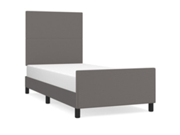 Bed Frame With Headboard, Bed Frames With Headboards Vidaxl Cinzeto Couro Artificial (90 X 200 Cm)