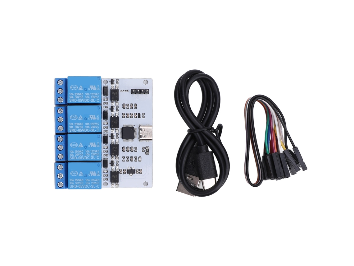 Módulo De Rele De Controle Serial Com Interface Usb 4 Canais Para Módulo 340 Tipo C 5v