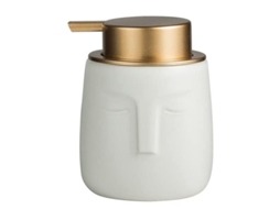2026-dispensador De Sabonete Cerâmico Linjou Com Bomba Dourada Mate Anti-roubo, Decorativo (branco)