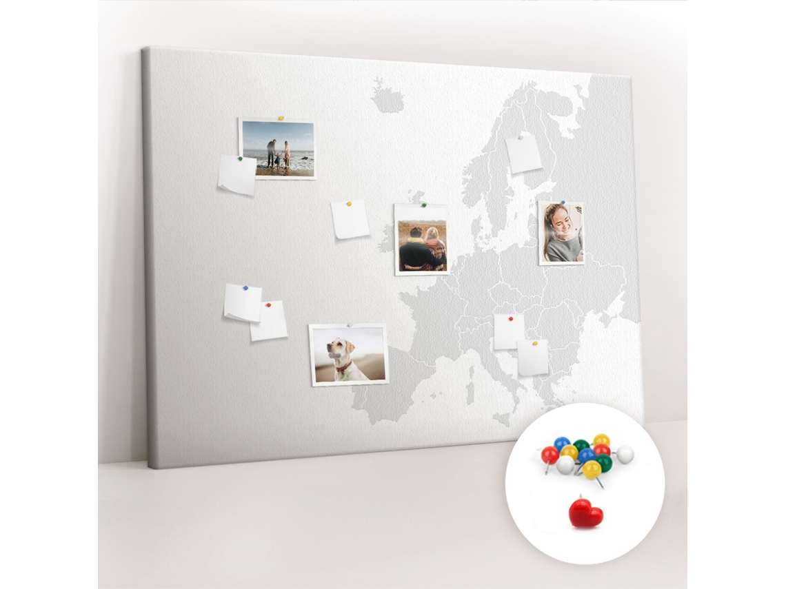 Painel De Cortiça Para Parede Mapa Da Europa Para O Corredor Espelharte (140x100 Cm)
