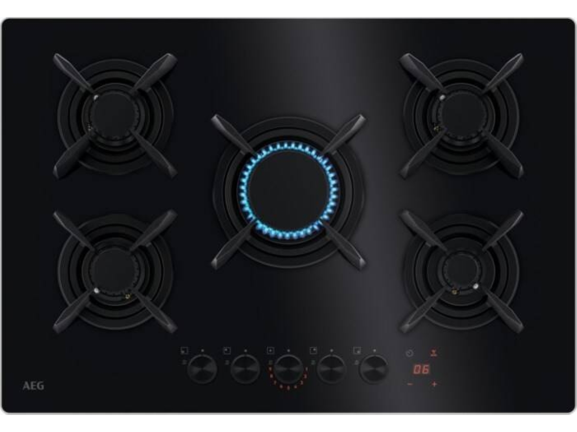 Placa de Gás AEG HKB75453NB (Gás Natural - 74 cm - Preto)