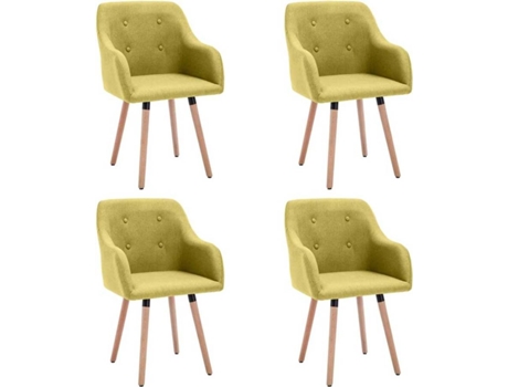 Conjunto 4 Cadeiras de Jantar  (Verde - Tecido - 55 x 52 x 84 cm)