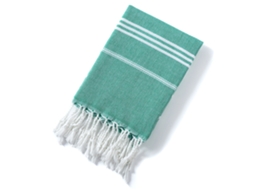 Conjunto de 3 Toalhas de Banho Absorventes com Franjas em Veludo Turco Natural, com Tema Natalino. MDUG (verde)