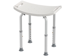 Banco De Duche Com Altura Ajustável Em 8 Posições Com Base De Borracha Antiderrapante 50x36x39,5-56,5 Cm Branco