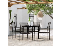 Vidaxl 5 Pcs Conjunto De Jantar Para Jardim Preto