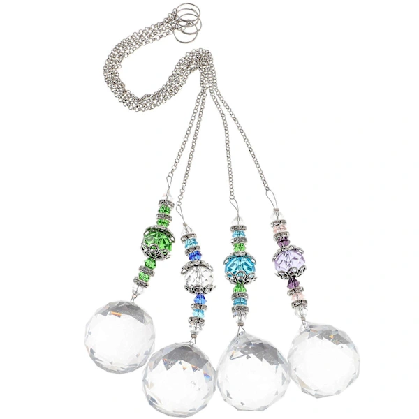 Conjunto de 4 Peças Cristal para Decoração Janela, Jardim Ou Escritório, 31 X 3 Cm BRILVIBERA