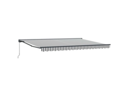Toldo Retrátil Manual Antracite e Branco 4 X 2 M VIDAXL