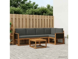 Vidaxl Conjunto De Sofás Para Exterior 6 Unid. Natural E Antracite