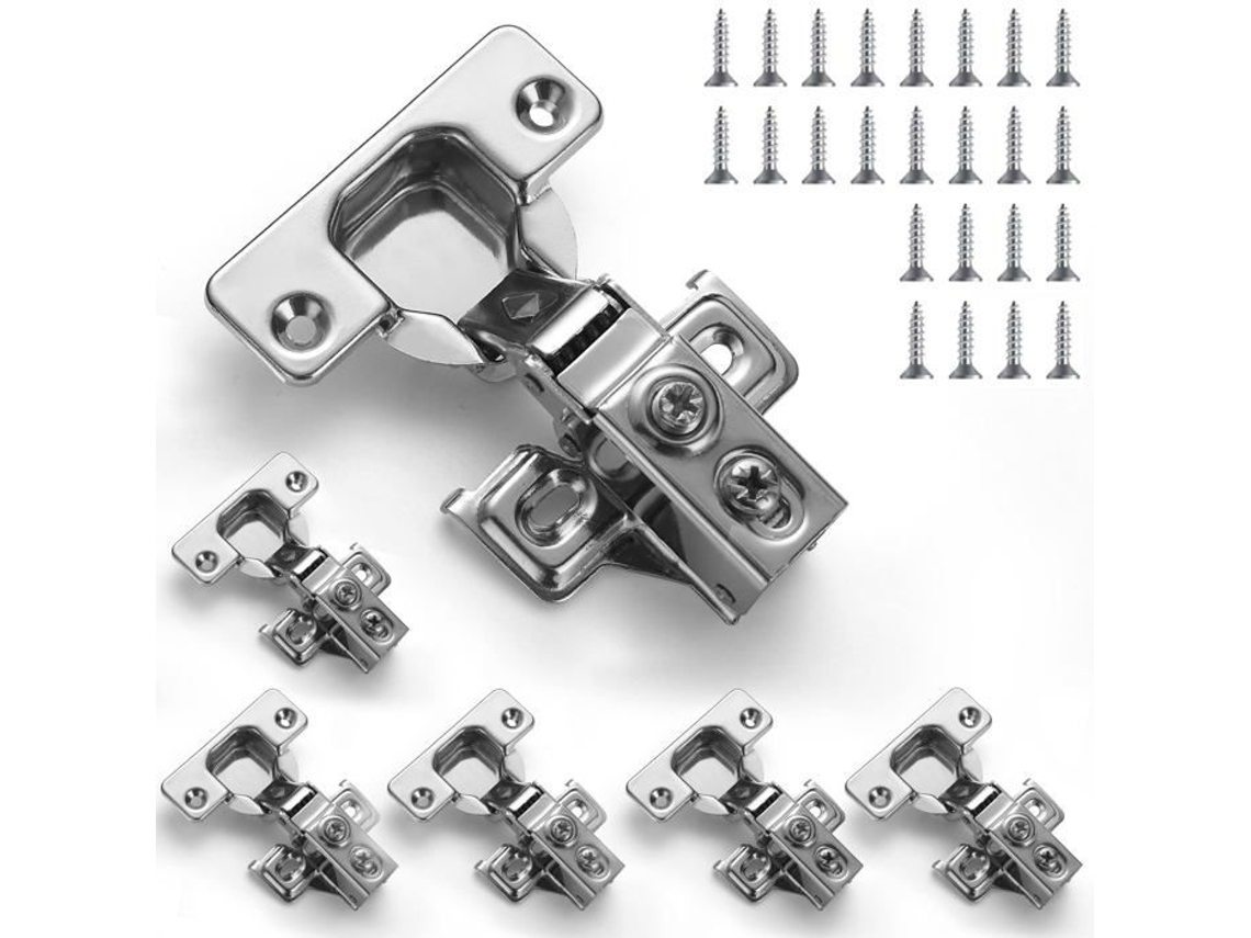 Dobradiças De Aço Inoxidável De 6 Peças Com Mecanismo De Fecho Suave Para Portas De Montagem Em Superfície E Acabamento Escovado