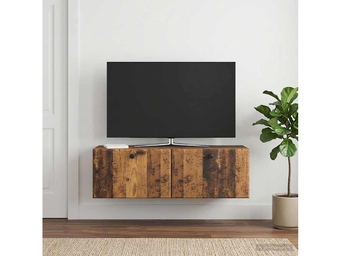 Vidaxl Gabinete De Tv De Parede 98 X 31 X 30 Cm Madeira Antiga
