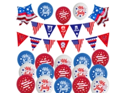 Laxiscreed Conjunto De Decoração Patriótica Com Bandeiras, Balões E Bandeirolas Para O 4 De Julho E Dia Da Memória