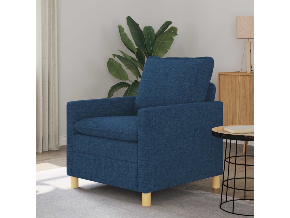 Vidaxl Sofá Azul 76 X 81 X 87,5 Cm Tecido