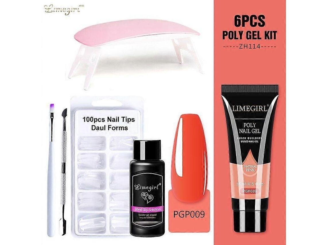 Kit de Unhas Gel Poly com Lâmpada Uv 6w, Rápido Ferramentas para Manicure GOKOCO