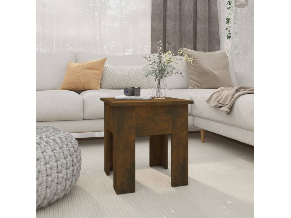 Vidaxl Mesa De Centro 40x40x42 Aglomerado Cor Carvalho Fumado