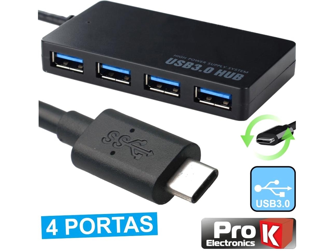 G-hubusb04: Hub Usb Type-c 3.0 Com 4 Portas Usb*