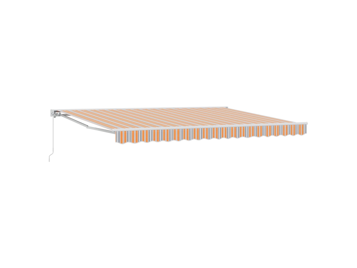 Vidaxl Toldo Retrátil Manual Laranja, Cinza, Azul, Branco 4 × 3,5 M