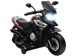 Moto Elétrica, 18 A 36 Meses A Crianças De 18 A 36 Meses. Veículo Infantil Com Rodinhas De Apoio. Luzes. Música. Plástico. Aço. Preta. Btforus