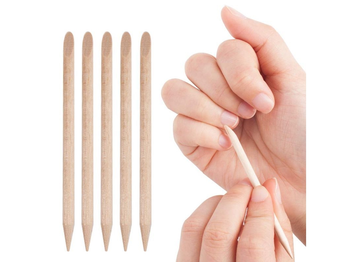 Palitos de Bambu para Manicure e Pedicure 4,5 Polegadas 50 Unidades com Ponta Afiada e Aperfilada