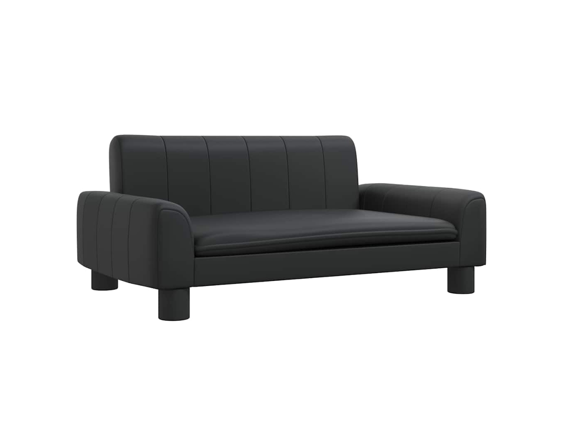 Sofá Infantil 70x45x30 Cm Couro Artificial Preto MAISON EXCLUSIVE
