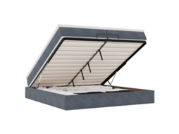 Moldura de Cama Otomana com Colchão Cinza Escuro Veludo MAISON EXCLUSIVE
