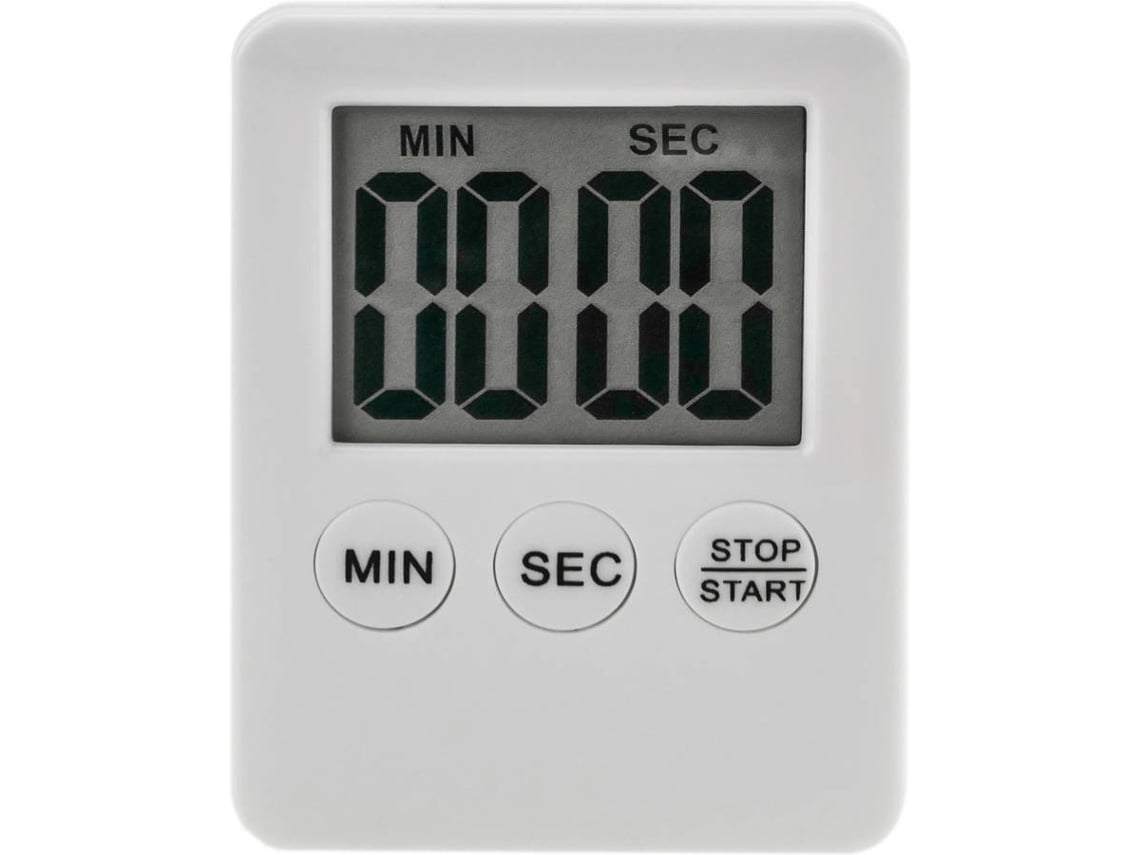 Temporizador Digital Branco, Contagem Regressiva de Até 99 Minutos, para Cozinha, Estudo Ou Fisioterapia STELASPLEN