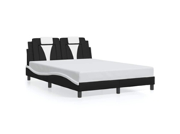 Bed Frame, Bed Frames Vidaxl Preto Couro Artificial (140 X 200 Cm)