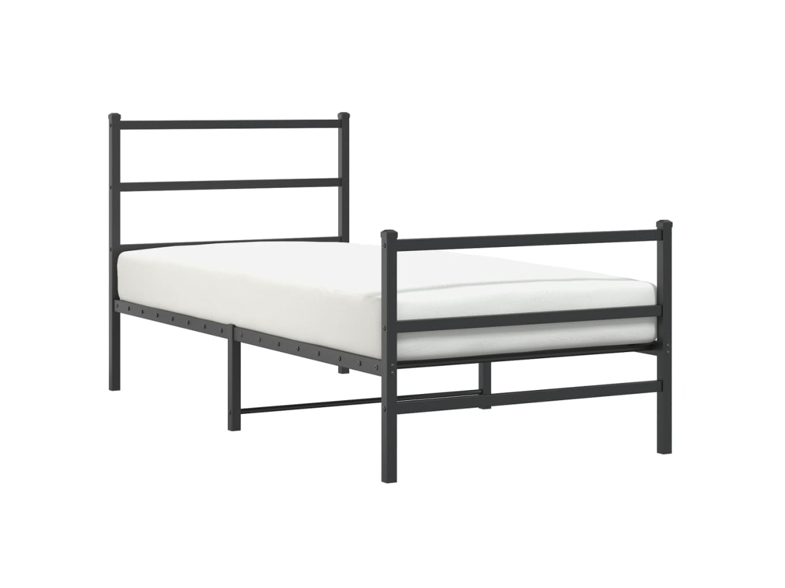 Bed Frame, Bed Frames Vidaxl Preto Aço (90 X 200 Cm)