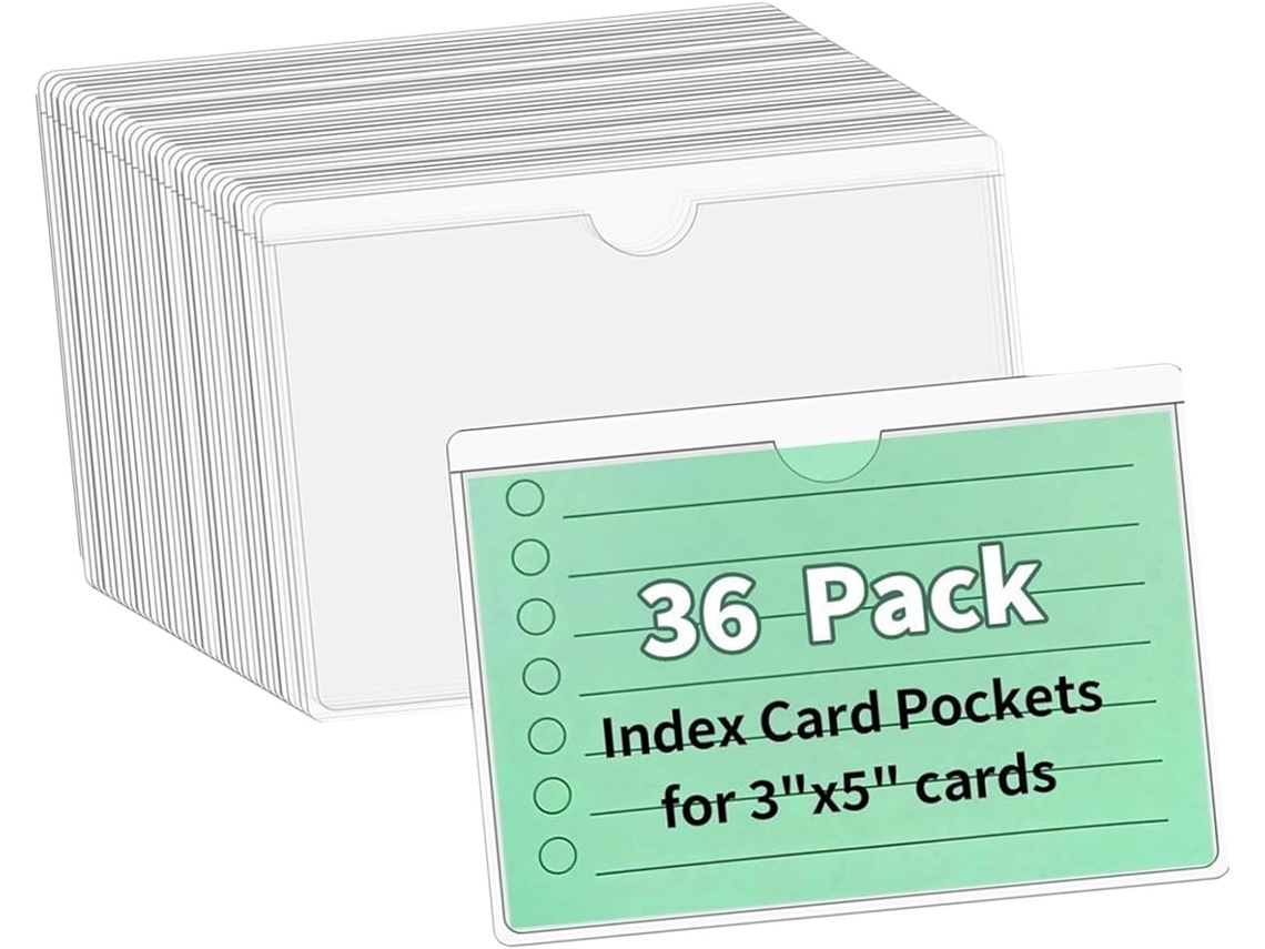Pacote com 36 Pastas Adesivas Transparentes para Arquivar e Organizar Documentos. SFUSHOS