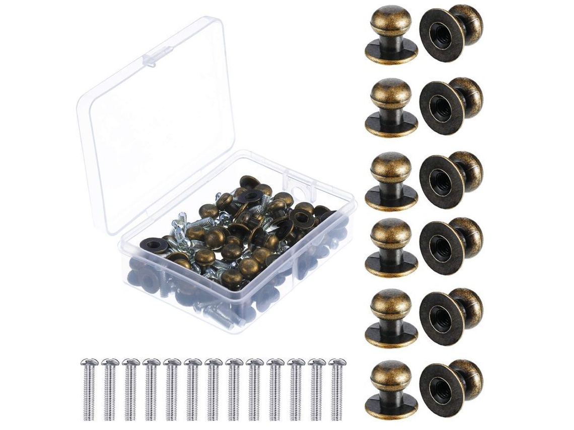 36 Pontes Mini Redondas Bronze Para Gavetas Antigas Com Parafusos Manípulos De Metal Vintage
