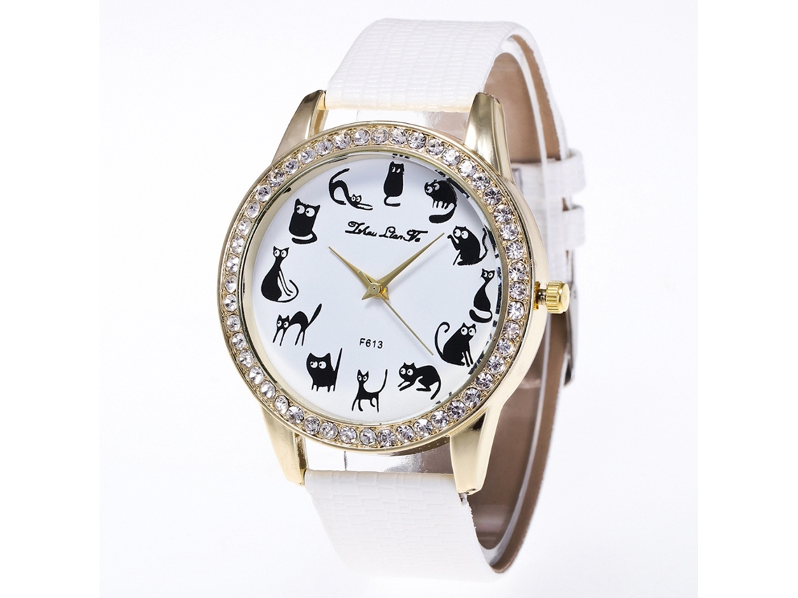 Reloj De Pulsera Unisex De Cuarzo Con Correa De Pu Fashion Zhoulianfa (blanco)