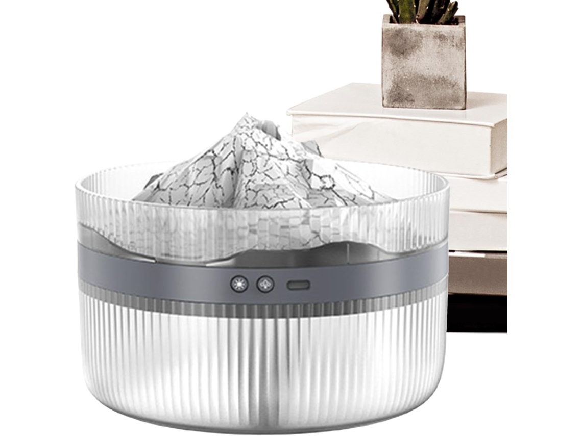 Umidificador Difusor Vulcão De Aromaterapia Decoração Umidificadora Com Chama Pequeno Recarregável