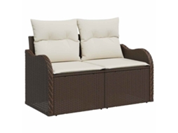 Maison Exclusive - Sofá De Jardim Com Almofada Castanho 121 X 62 X 69cm Vime Pe