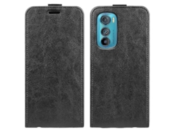 Capa De Celular Motorola Moto Edge 30 5g R64 Com Textura E Abertura Vertical Em Couro.