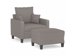 Sofa Chair With Footstool, Sofa Chairs With Footstools Vidaxl Cinzento-acastanhado Tecido (n/a)
