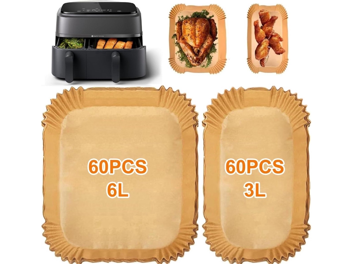 Papel Manteiga Para Fritadeira A Ar - (6l/3l) Modelos Na350/300 E Na550/500 120 Unidades