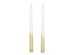 Laxiscreed Vela Taper Led Sem Chama, Portátil, Ideal Para Festas, Casamentos E Aniversários, Acabamento Dourado Spray