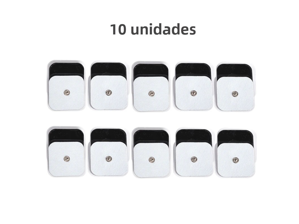 Eletrodos de Reposição em Gel Autoadesivos Tipo Botão, 5x5cm, para Emagrecimento. MDUG (10 Unidades, 5x5cm Brancas)