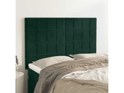 Vidaxl Cabeceira Verde Escuro 144x5x118/128 Cm Veludo
