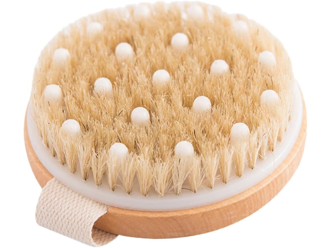 Escova De Banho Zerodeko Em Madeira Natural, Escova Corporal Esfoliante E Massageadora, Sem Cabo, Macia Para Limpeza E