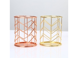 Porta, Canetas em Ouro Rosa, Suporte para Canetas, Organizador de Pincéis de Maquiagem para Mesa, Escritório BRILVIBERA