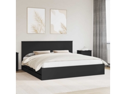 Vidaxl Estrutura Da Cama Preto 200 X 200 Cm Madeira De Engenharia