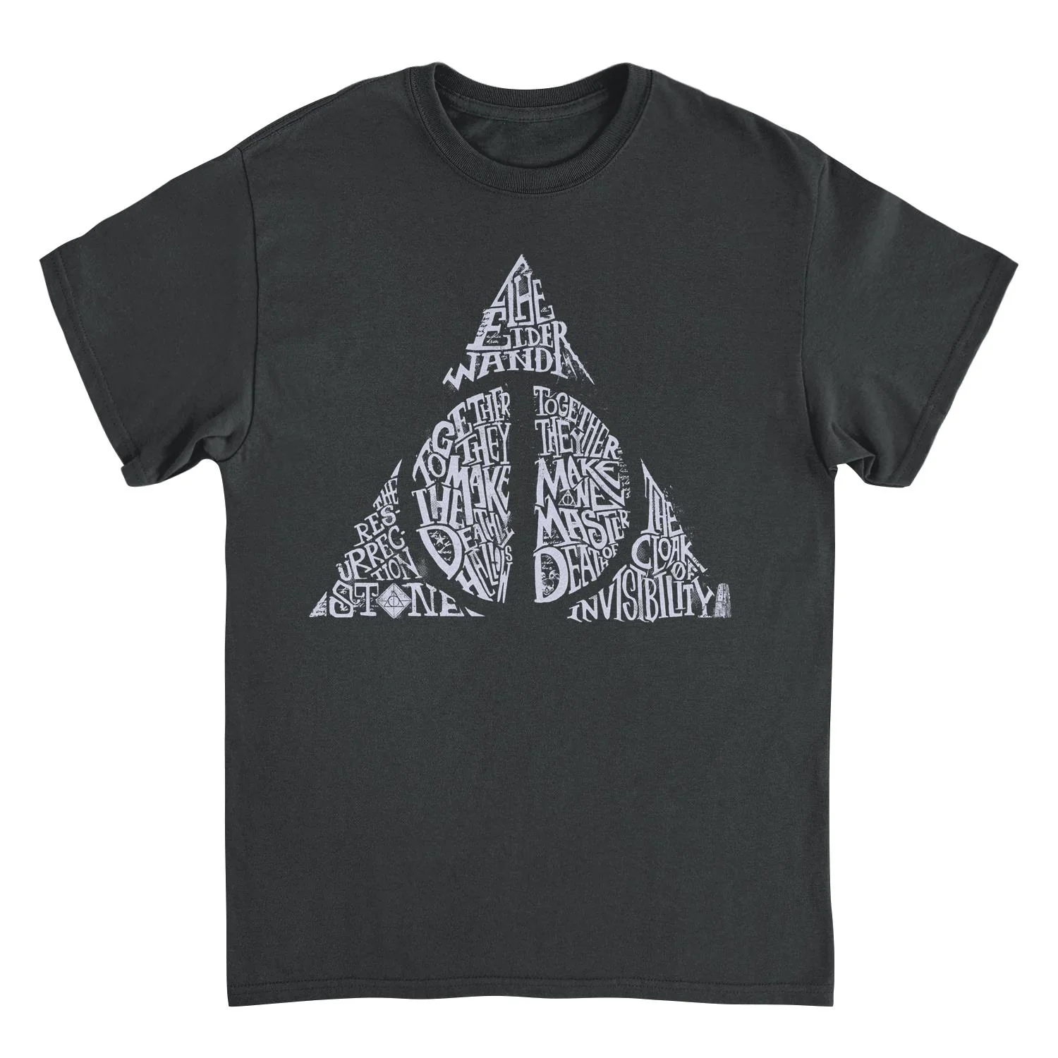 Rockinstone Harry Potter Deathly Hallows Shape White Black T-shirt Size:xl