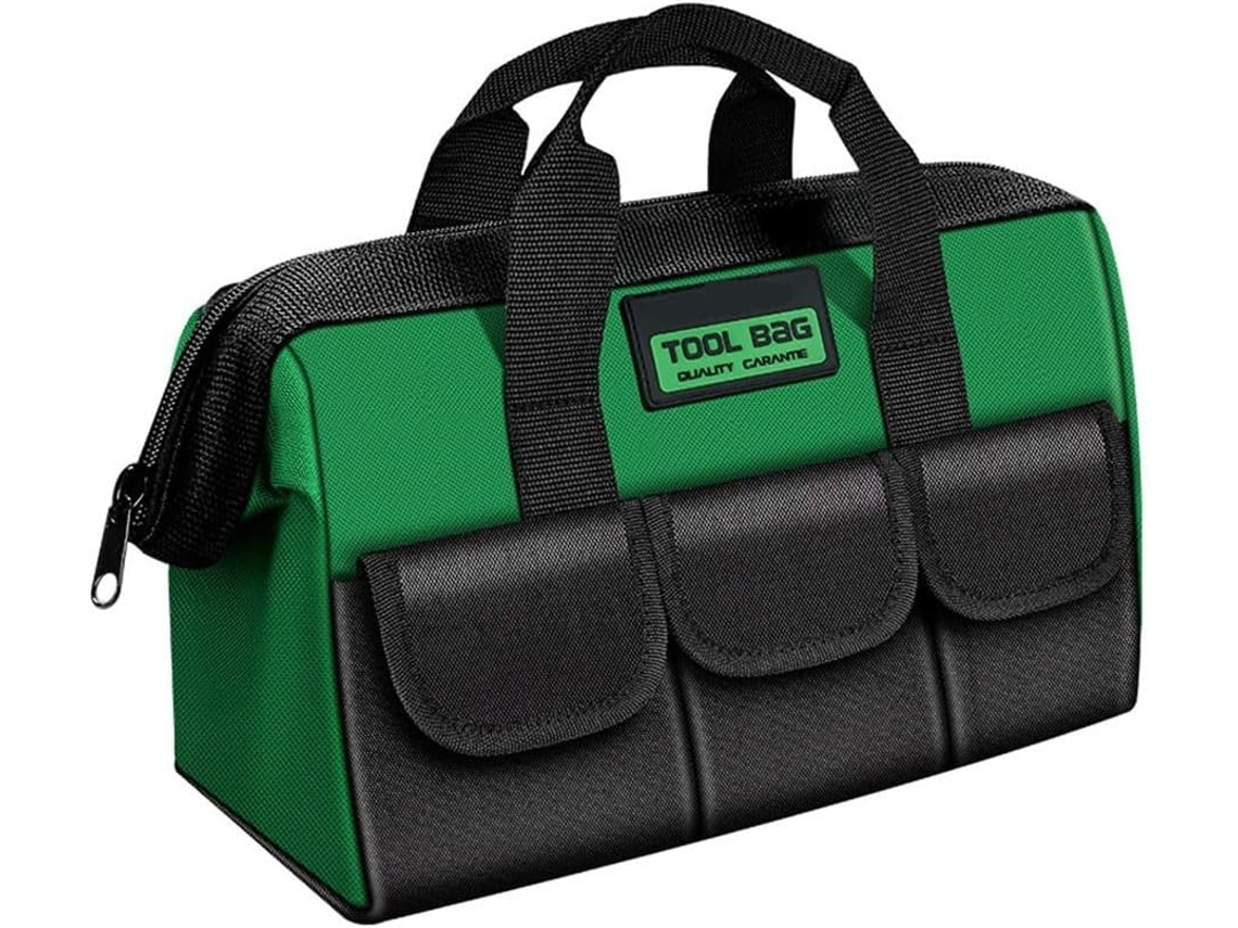 Bolsa de ferramentas impermeável em lona Oxford com 13 dobras, ideal para eletricistas, com estrutura reforçada e tecido resistente.